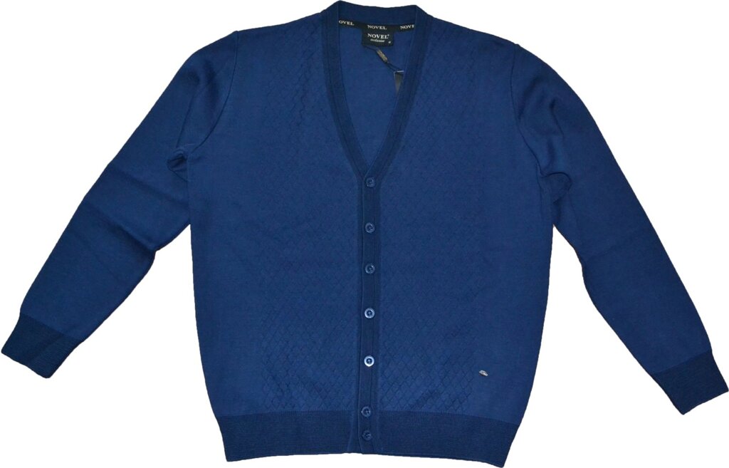 Кардиган чоловічий синій Novel M, L, XL від компанії Чоловічий одяг великих розмірів Velikan - фото 1