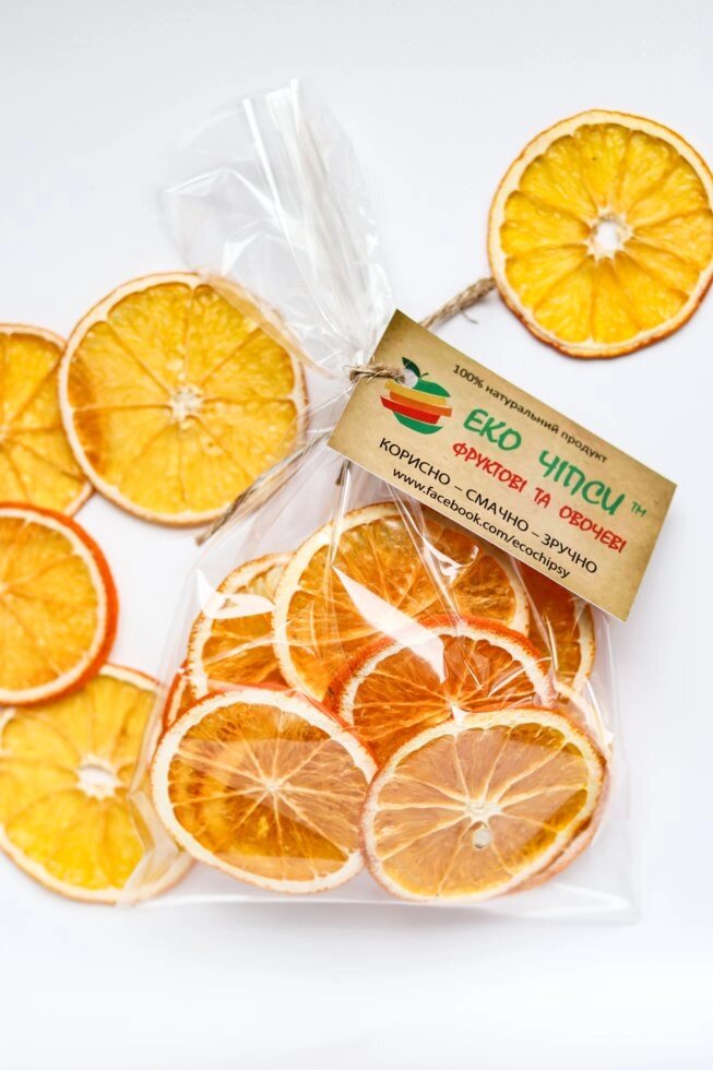 Апельсинові чіпси ТМ Еко Чіпси, 50 г від компанії Еко Чіпси - фото 1