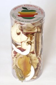 Суміш чіпсів ТМ "Еко Чіпси (яблуко + груша + диня, ананас + манго + ківі + апельсин + мандарин + кокос), 150 г