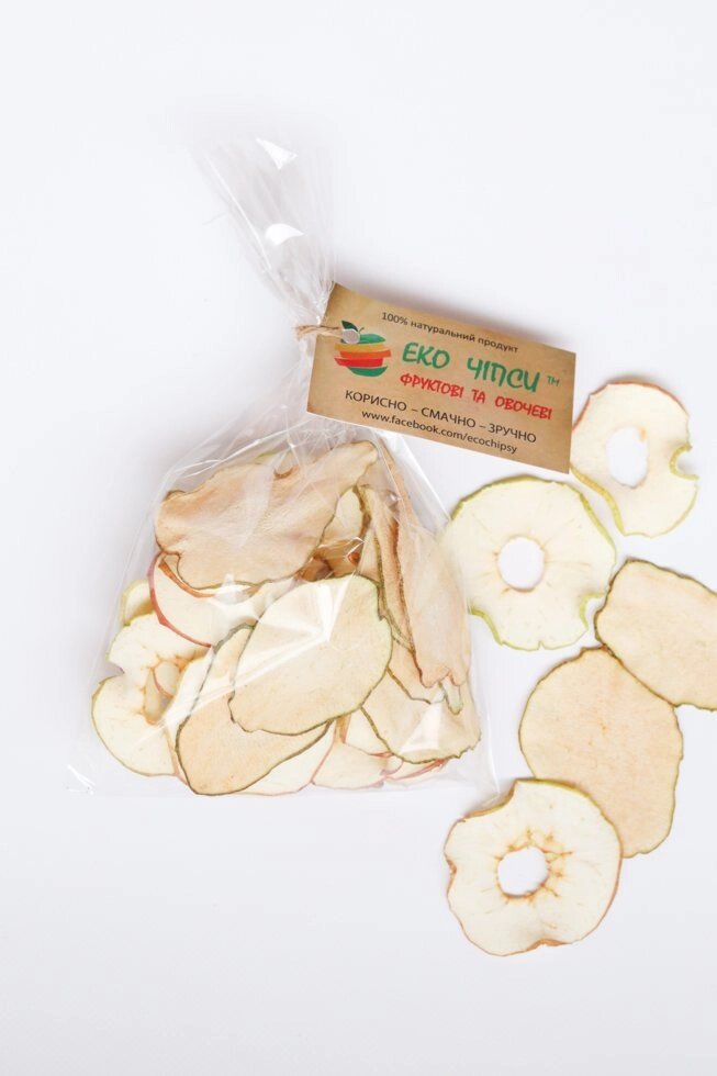 Суміш фруктових чіпсів ТМ  Еко Чіпси (яблуко + груша), 50 г від компанії Еко Чіпси - фото 1