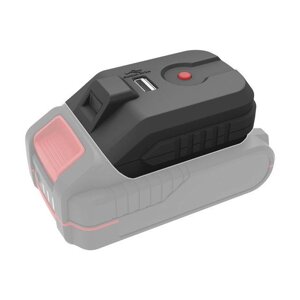 Адаптор для акумулятора li-ion 20 в, USB 2 A, LED ліхтар intertool WT-9300