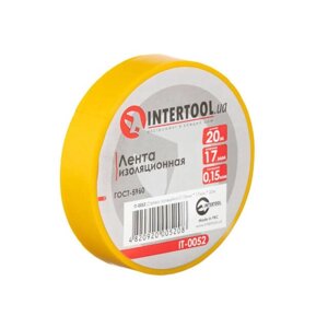 Стрічка ізоляційна 0.15 мм*17 мм*20 м жовта INTERTOOL IT-0052