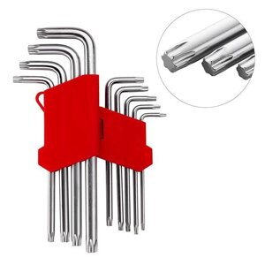 Набір г-подібних ключів TORX з отвором cr-V intertool HT-0608