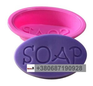 Харчова силіконова форма овальна з текстом SOAP