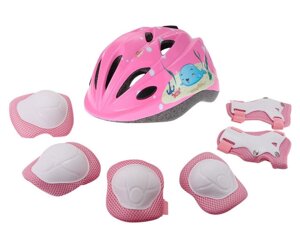 Рожевий набір KASTO шолом дитячий в комплекті із захистом дитячий захист катання на велосипеді роликах самокате