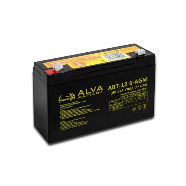 Акумулятор свинцевий AGM АВТ-12-6-AGM (6V12AH) від компанії "Вентиляційні системи" Інтернет-магазин - фото 1