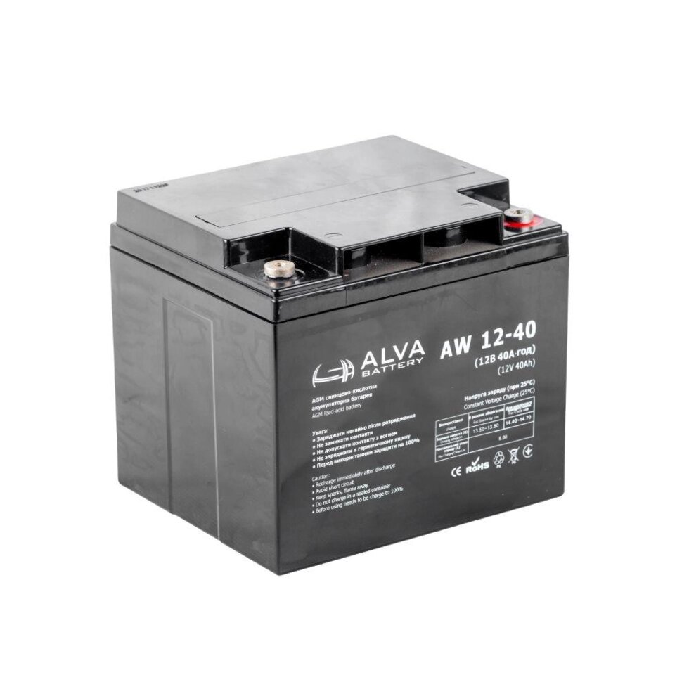 Акумулятор свинцевий AGM AW12-40(12V40AH) від компанії "Вентиляційні системи" Інтернет-магазин - фото 1