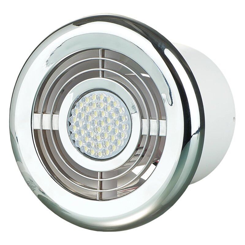 Дифузор вентиляційний Вентс ФЛ-Т 100 з LED підсвіткою, колір хром від компанії "Вентиляційні системи" Інтернет-магазин - фото 1