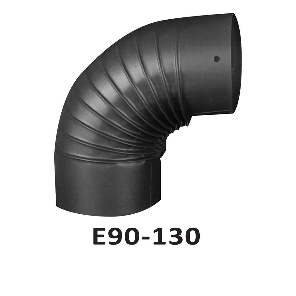 Коліно для димаря E90-130 Duval чорне від компанії "Вентиляційні системи" Інтернет-магазин - фото 1