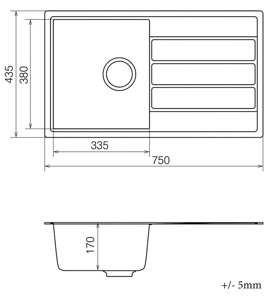 Мийка кварцова VANKOR Easy EMP 02.76 Shocolade сифон автомат від компанії "Вентиляційні системи" Інтернет-магазин - фото 1
