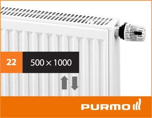Сталевий панельний радіатор PURMO Ventil Compact 22 500x 1000