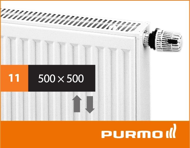 Сталевий панельний радіатор PURMO Ventil Compact 11 500 500x - характеристики