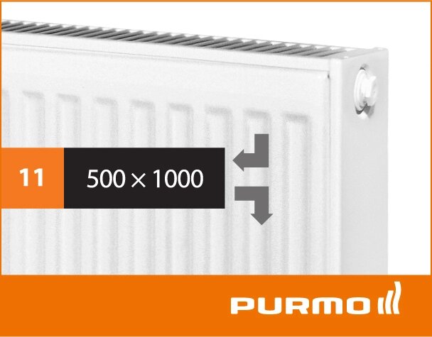 Сталевий панельний радіатор PURMO Compact 11 500x 1000 - порівняння