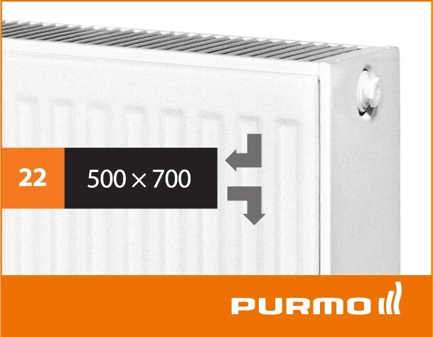 Сталевий панельний радіатор PURMO Compact 22 500x 700 - Україна