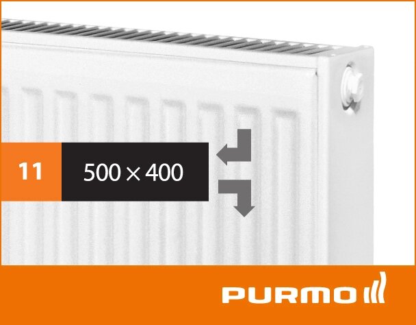 Сталевий панельний радіатор PURMO Compact 11 500x 400 від компанії "Вентиляційні системи" Інтернет-магазин - фото 1