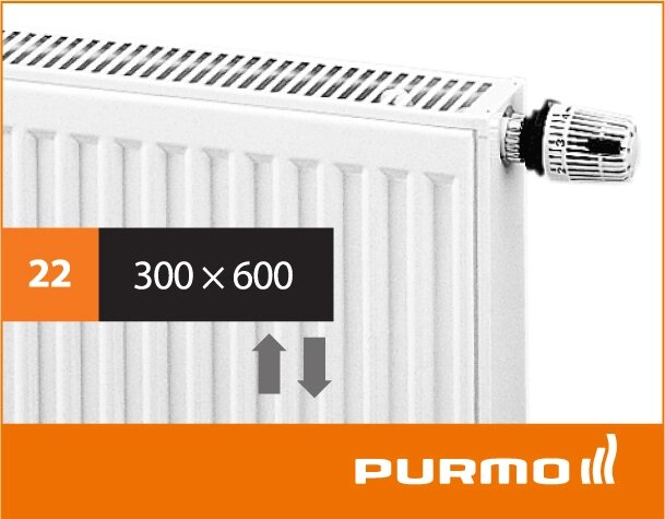 Сталевий панельний радіатор PURMO Ventil Compact 22 300x 600 від компанії "Вентиляційні системи" Інтернет-магазин - фото 1