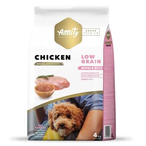 Сухий корм для собак Amity Super Premium Low Grain All Breeds Chicken & Rice 14 кг Акція