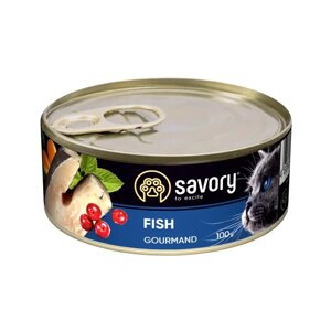 Вологий корм для котів Savory Gourmand Fish 100 г Акція