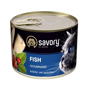 Вологий корм для котів Savory Gourmand Fish 200 г Акція