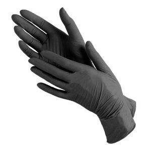 Чорні нітрилові рукавички підвищеної міцності ( Розміри: XS, S, M,
