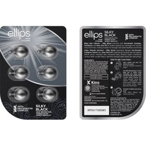 Ellips, капсули для волосся ( Ніч Шовкова з Про-Кератиновим комплексом 6x1мл) пластинка