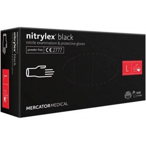 Mercator Nitrylex рукавички нітрилові (100 шт/уп), чорні L