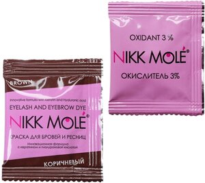 Nikk Mole Краска + окислитель для бровей и ресниц Brown, саше, 5 мл