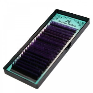 Ресницы омбре LEX фиолетовые кончики (С 0.10 микс) 7-12 мм.