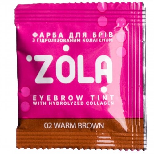 Zola Фарба для брів, 02 Warm brown, в саші 5мл