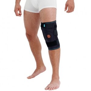 Бандаж (ортез) на колінний суглоб Алком 4033 з поліцентричними шарнірами, колір чорний, розмір універсальний