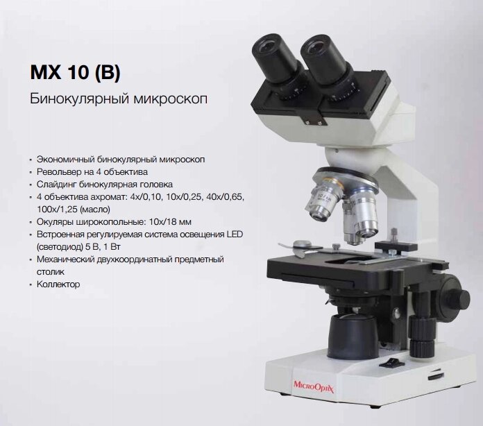 Бінокулярний мікроскоп MX 10 MicroOptix Австрія від компанії Medzenet - фото 1