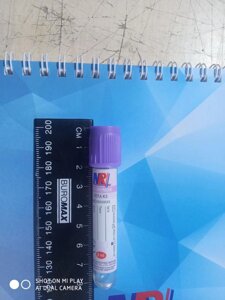 Пробірка вакуумна для забору крові 2 мл Edta K3, 13х75 мм, стерильна з фіолетовою кришкою