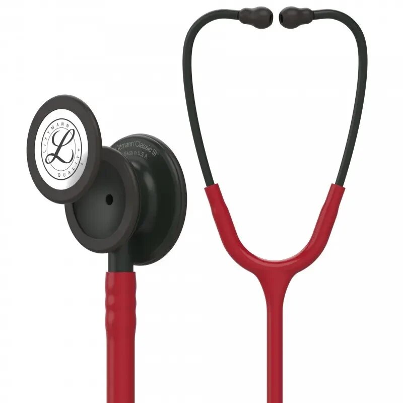 Стетоскоп серії Littmann Classic III 5868 бордовий із чорною головкою від компанії Medzenet - фото 1