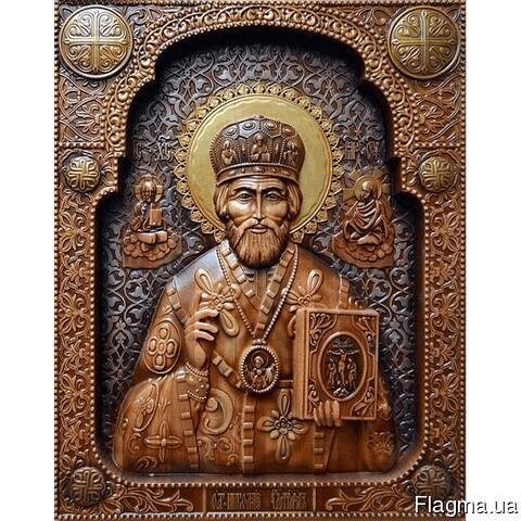 Дерев'яна ікона "Святий Миколай" від компанії Столярна майстерня Гюмрі - фото 1