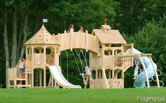 Дитячі дерев'яні майданчики, будиночки, комплекси. від компанії Столярна майстерня Гюмрі - фото 1