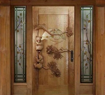 Дизайнерська вхідні двері від компанії Столярна майстерня Гюмрі - фото 1