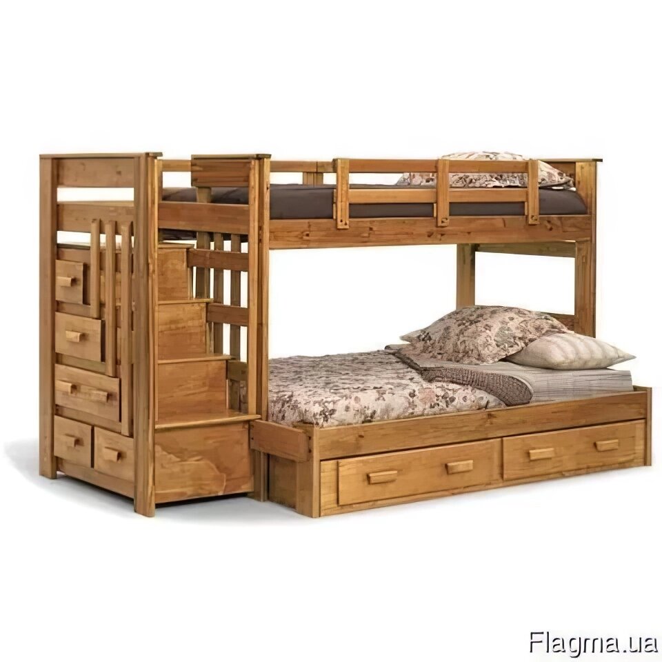 Двох'ярусне ліжко з дерева для дітей від 3 років Під замовлення від компанії Столярна майстерня Гюмрі - фото 1