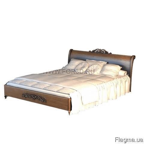Двоспальне ліжко з фігурним узголів'ям Код КД-12Под замовлення від компанії Столярна майстерня Гюмрі - фото 1