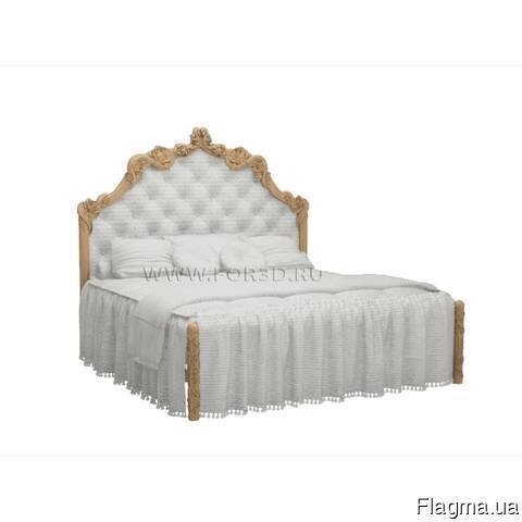 Двоспальне ліжко з фігурним узголів'ям Під замовлення від компанії Столярна майстерня Гюмрі - фото 1