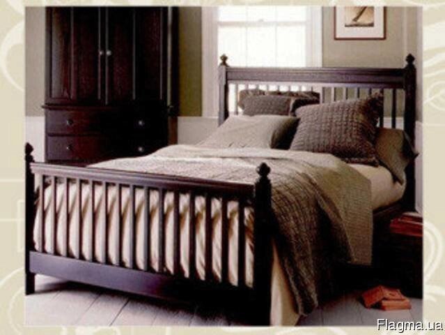 Ліжко двоспальне дерев'яне "Романтик" Код: КД-5 Під замовлення від компанії Столярна майстерня Гюмрі - фото 1