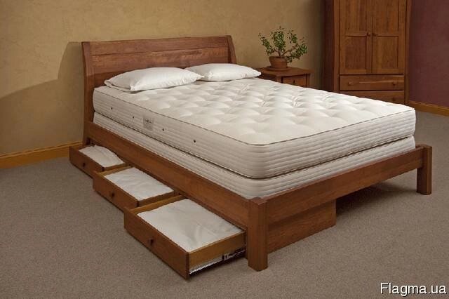 Ліжко двоспальне дерев'яне "Затишок" Код: КД-2 Під замовлення від компанії Столярна майстерня Гюмрі - фото 1