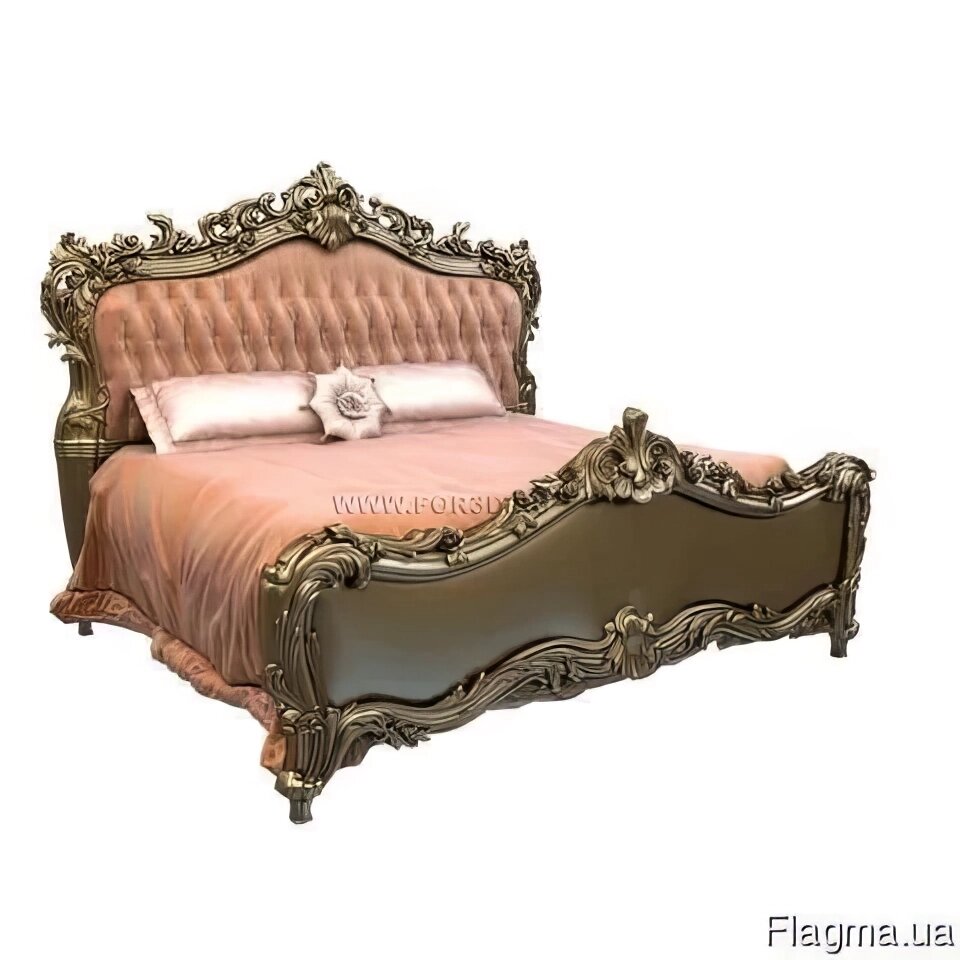 Ліжко з різьбленим узголів'ям Код: КД-8 Під замовлення від компанії Столярна майстерня Гюмрі - фото 1