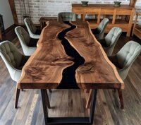 Столи з епоксидною смолою, з різьбою