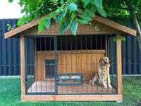Вол'єри , будки  для середніх і великих собак з  термодерева