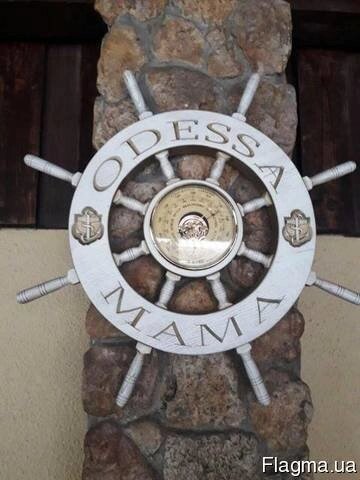Штурвал дерев'яний "Odessa mama" від компанії Столярна майстерня Гюмрі - фото 1