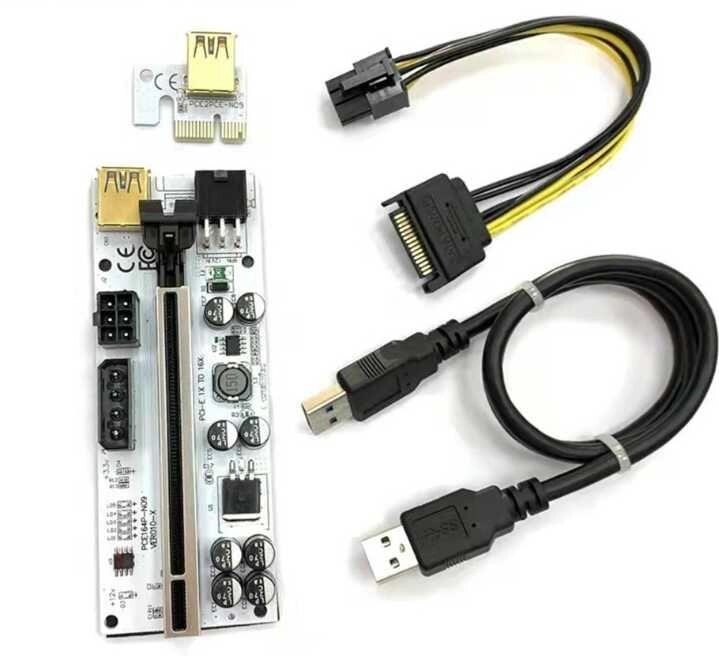 2022 р. Райзер універсальний VER010X 6 Pin/Molex/Sata 60 см USB PCI-E від компанії Premium - фото 1