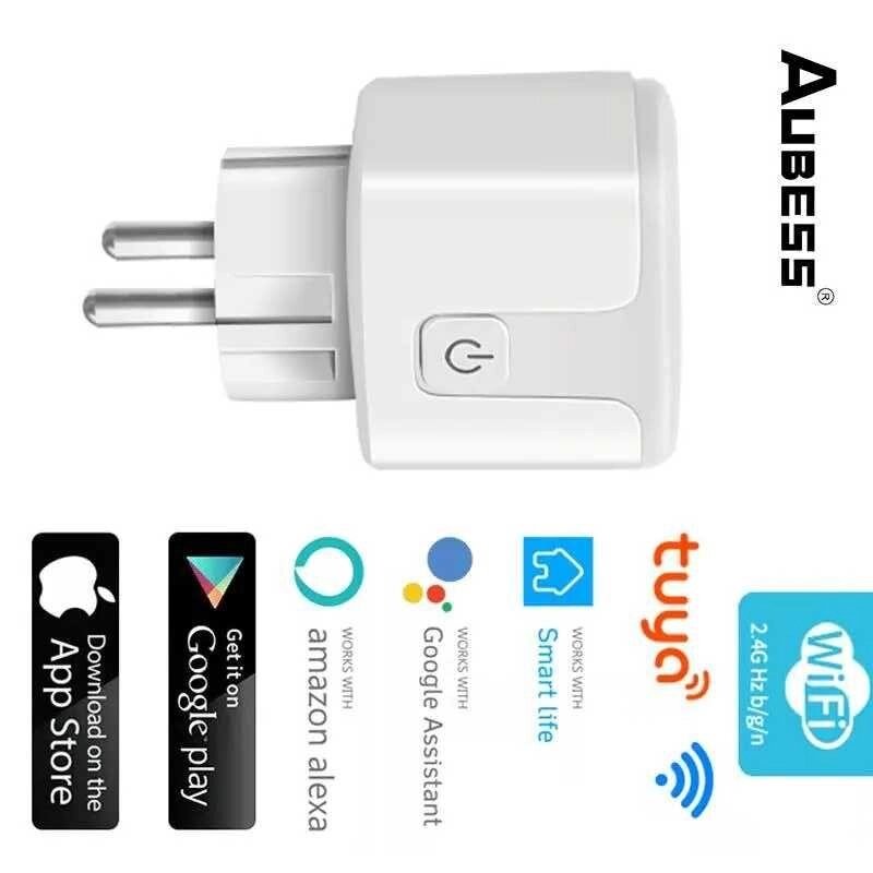 20A EU Розумна розетка Wi-Fi Smart Plug Alexa Google Home Tuya App від компанії Premium - фото 1