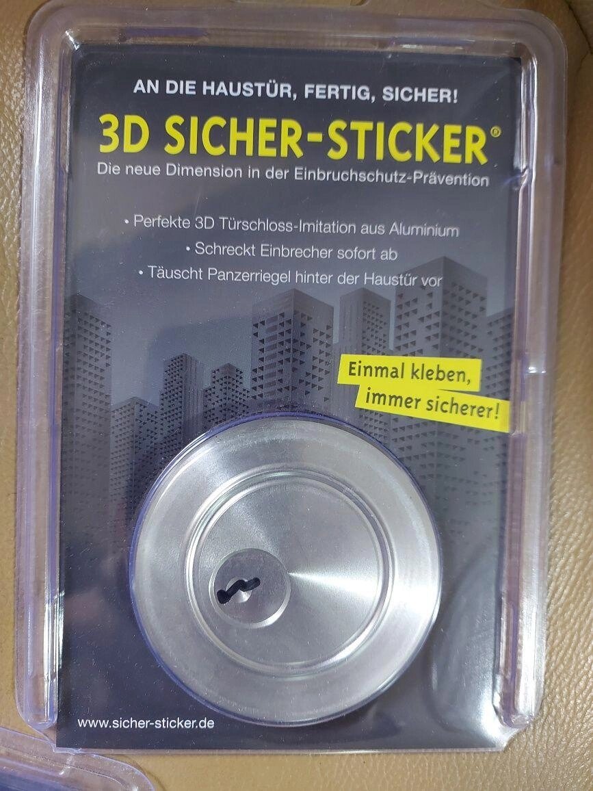 3D захисна наклейка імітація дверного замка 3D Safe Sticker від компанії Premium - фото 1