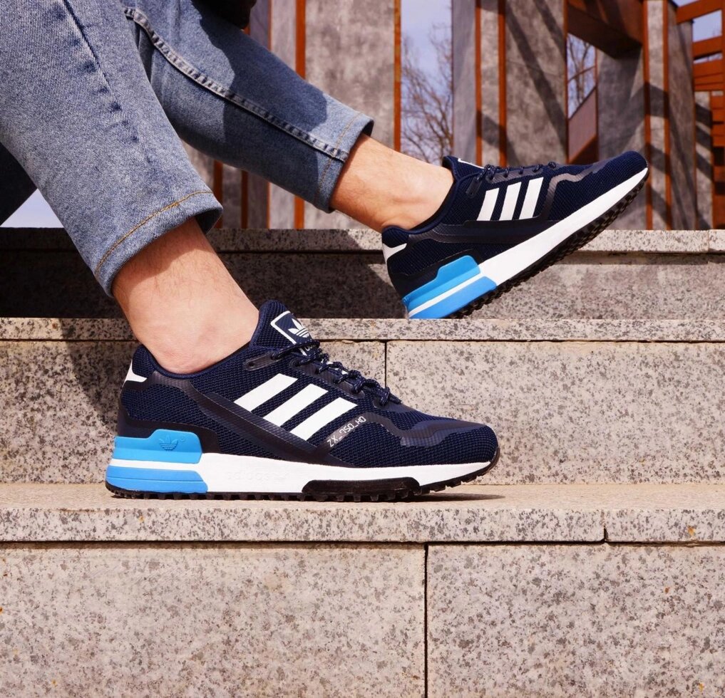 (718) Чоловічі кросівки Adidas ZX 750 HD (41-46) - темно сині, в'єтнам від компанії Premium - фото 1