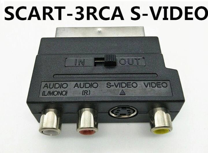 Адаптер перехідник SCART 3xRCA/AV (СКАРТ-&gt, тюльпани) VIDEO дві сторони від компанії Premium - фото 1